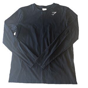 Gymshark Long Sleeve Shirt Men’s XSmall Black Cotton Crew neck